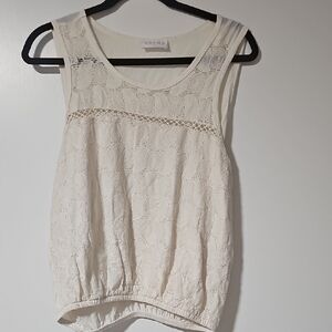 Off-White Lace Tank Top